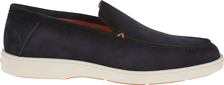 Suede Moccasins With Wide Sole And Signature Detailing