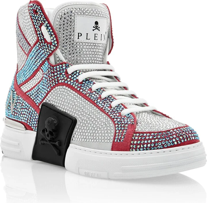 Suede Money KICK$ Hi-Top Sneakers Crystal