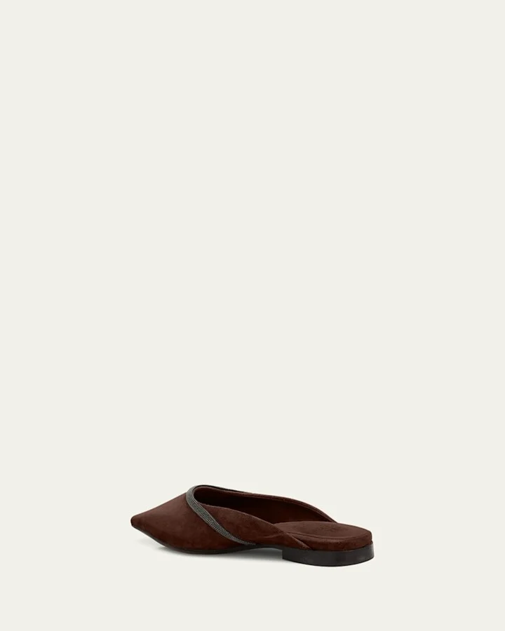 Suede Monili Ballerina Mules - Image 4
