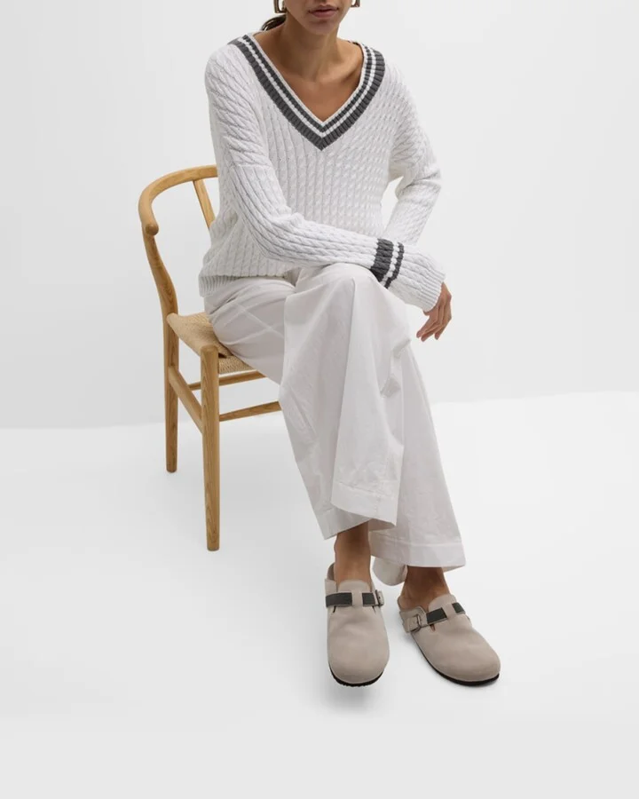 Suede Monili Buckle Mules - Image 3
