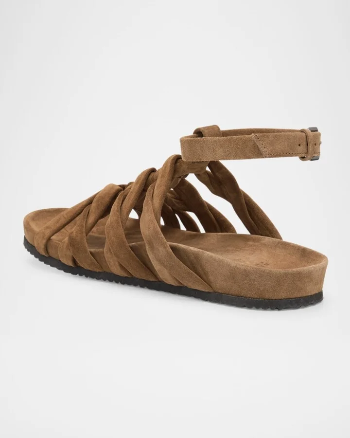 Suede Monili Gladiator Sandals - Image 4