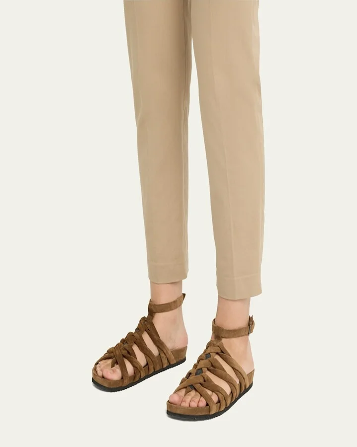 Suede Monili Gladiator Sandals - Image 5