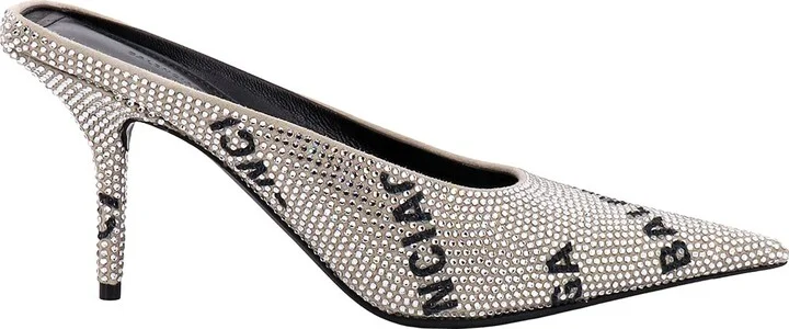 Suede Mule With All-over Rhinestones