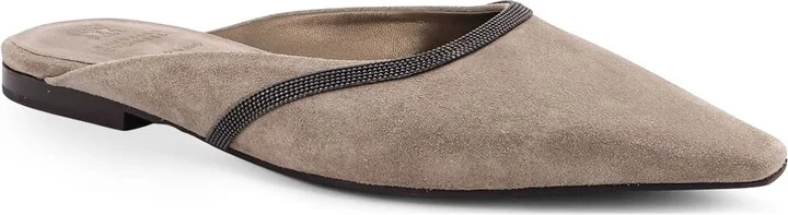 Suede Mule With Monili Detail - Image 2