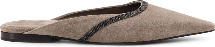 Suede Mule With Monili Detail