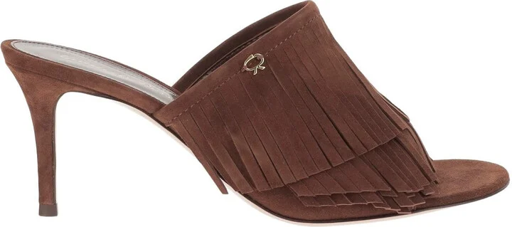 Suede Mules With Bangs