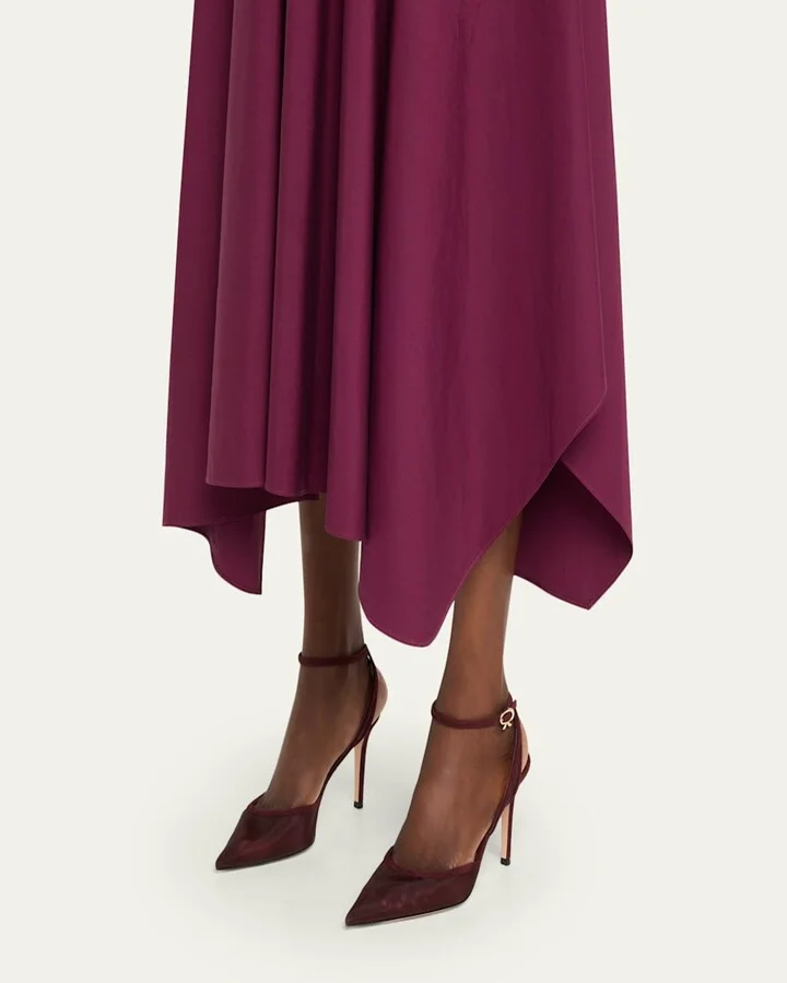 Suede Organza Ankle-Strap Pumps - Image 3