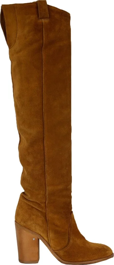 Suede Over the Knee Light Brown Boots - '20s