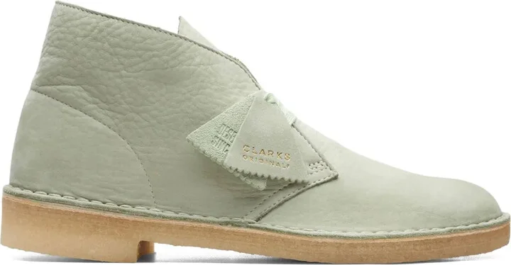 suede "Pale Green" desert boots