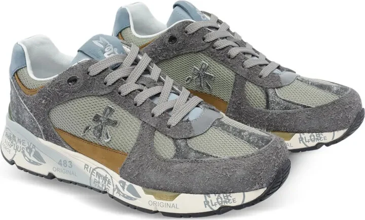 Suede-Panel Lace-Up Sneakers - Image 2