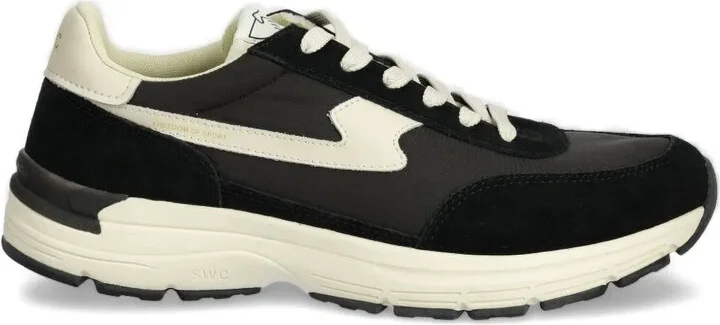 Suede-Panel Lace-Up Sneakers