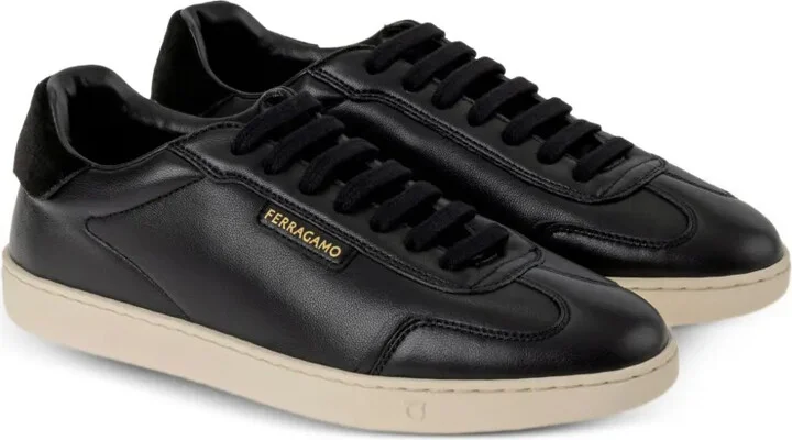 Suede-Panel Leather Sneakers - Image 2
