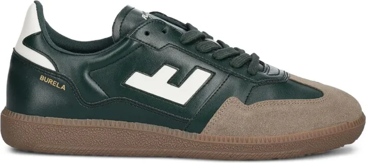 Suede-Panel Leather Sneakers