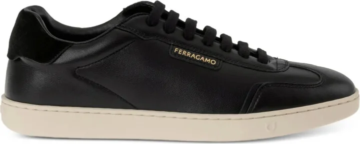 Suede-Panel Leather Sneakers