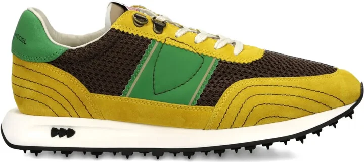 Suede-Panel Mesh Sneakers
