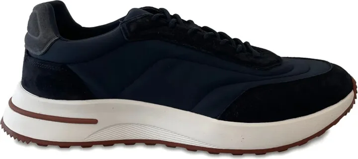 Suede-Panel Nylon Sneakers