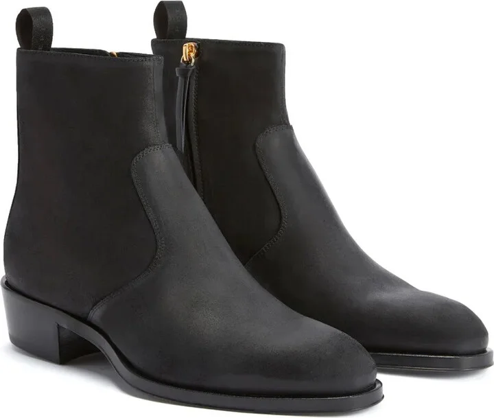 Suede Panelled Ankle Boots - Image 2