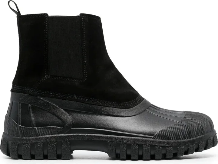 Suede-Panelled Ankle Boots