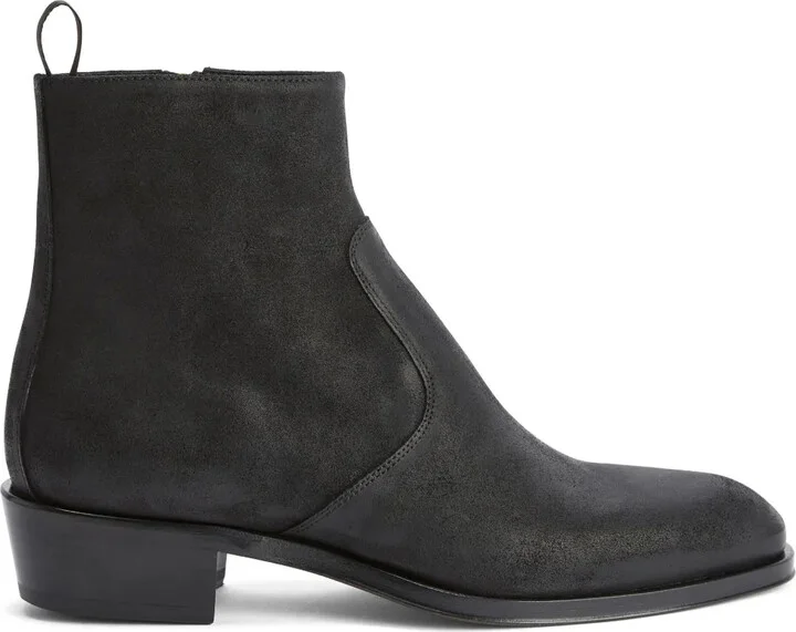Suede Panelled Ankle Boots