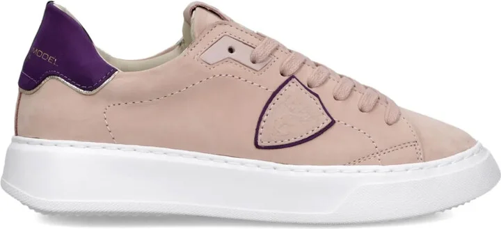 Suede-Panelled Lace-Up Sneakers