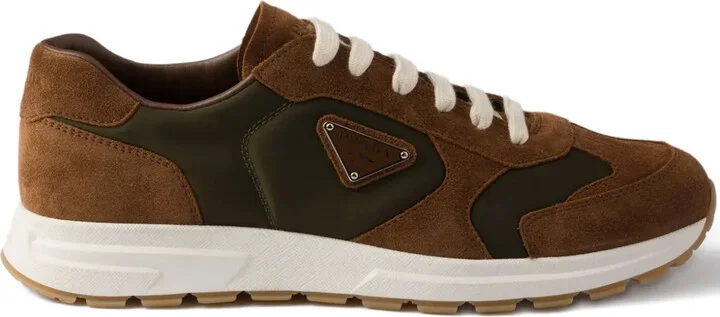 Suede-Panelled Low-Top Sneakers