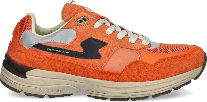 Suede-Panelled Running Sneakers
