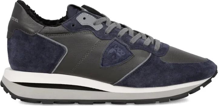 Suede-Panelled Sneakers