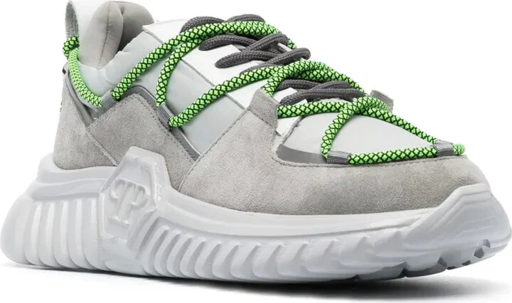 Suede-Panelling Low-Top Sneakers - Image 2