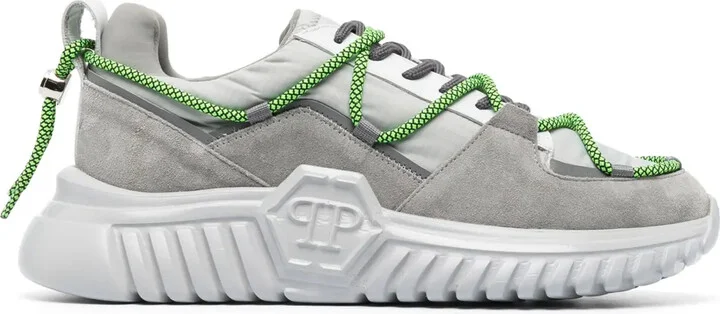 Suede-Panelling Low-Top Sneakers