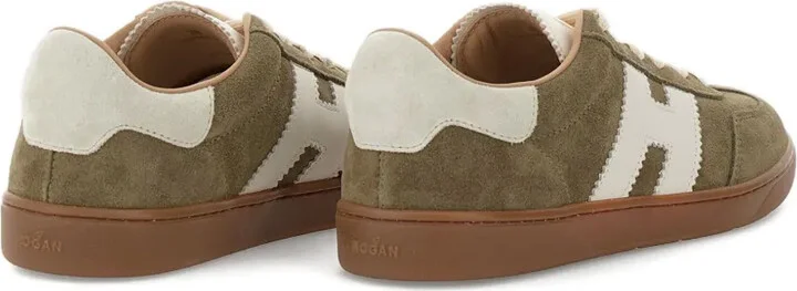 suede-panels leather H-logo sneakers - Image 3