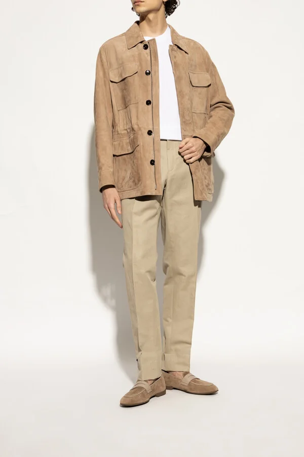 Suede Penny Loafers, , - Beige - Image 2