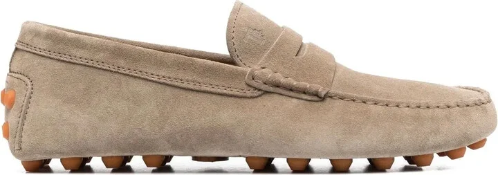 Suede Penny-Slot Loafers