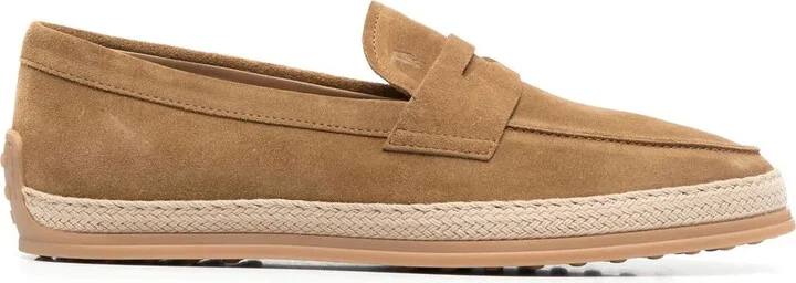 Suede Penny-Slot Loafers