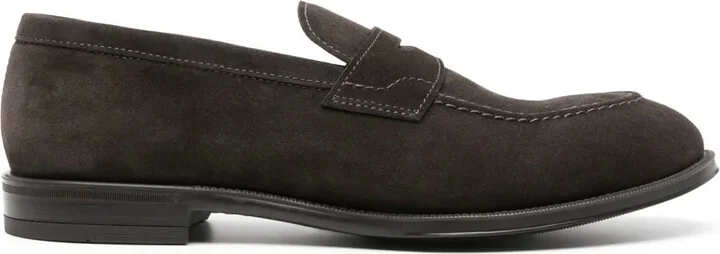 Suede Penny-Slot Loafers