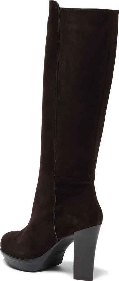 Suede platform knee boots - Image 3