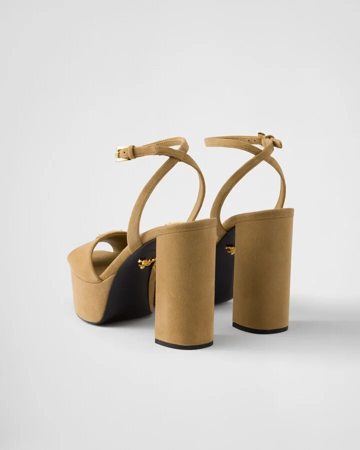 Suede platform sandals - Image 4