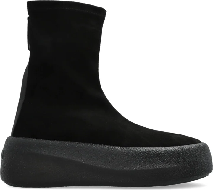 Suede Platform Shoes, , - Black