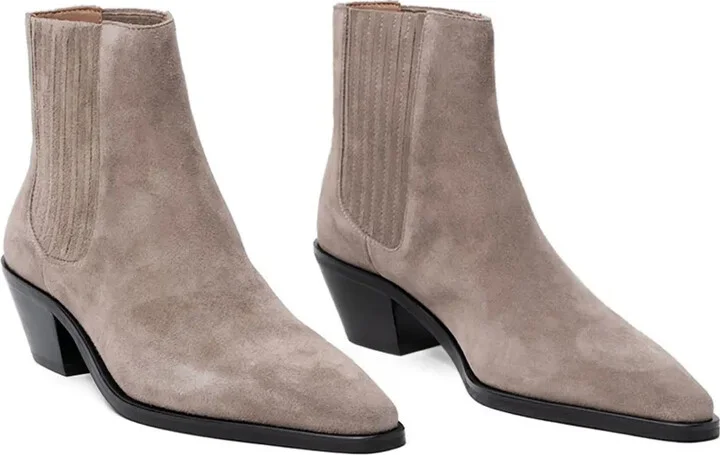 Suede Pointed-Toe Ankle Boots - Image 2