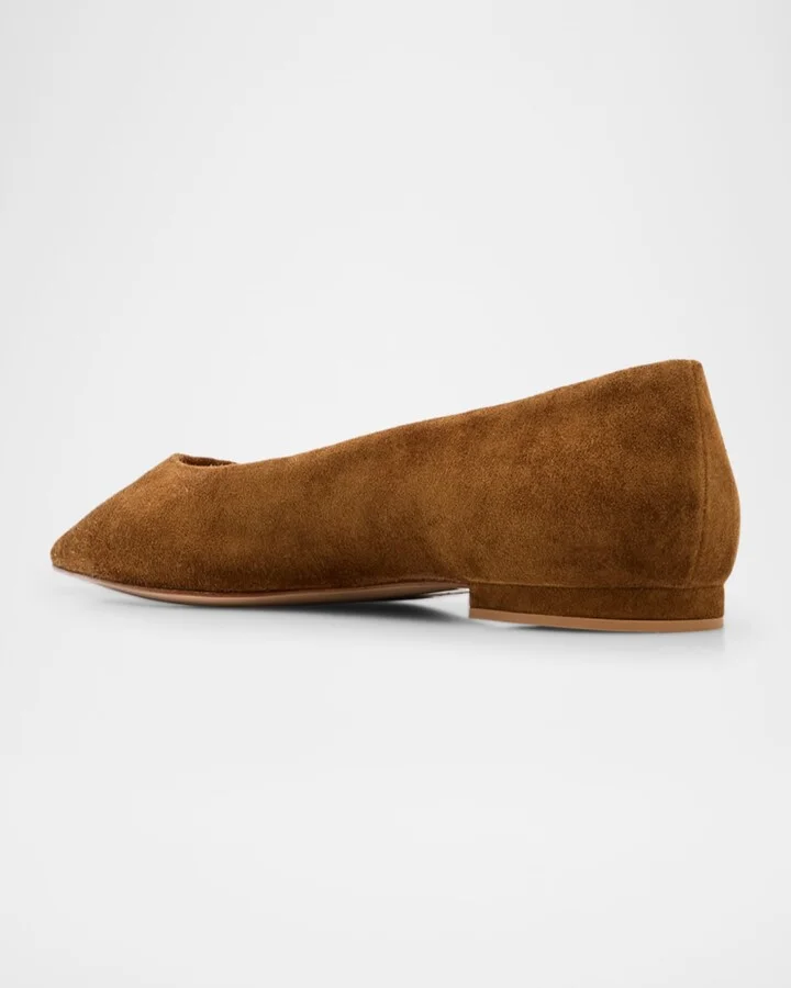 Suede Pointed-Toe Ballerina Flats - Image 2