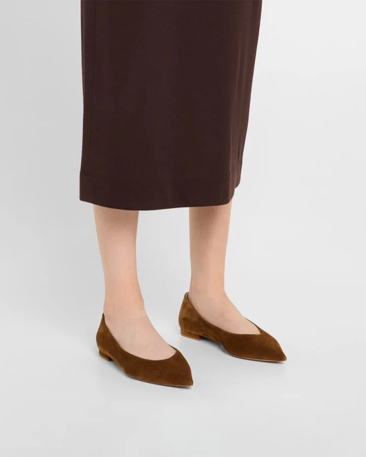 Suede Pointed-Toe Ballerina Flats - Image 7