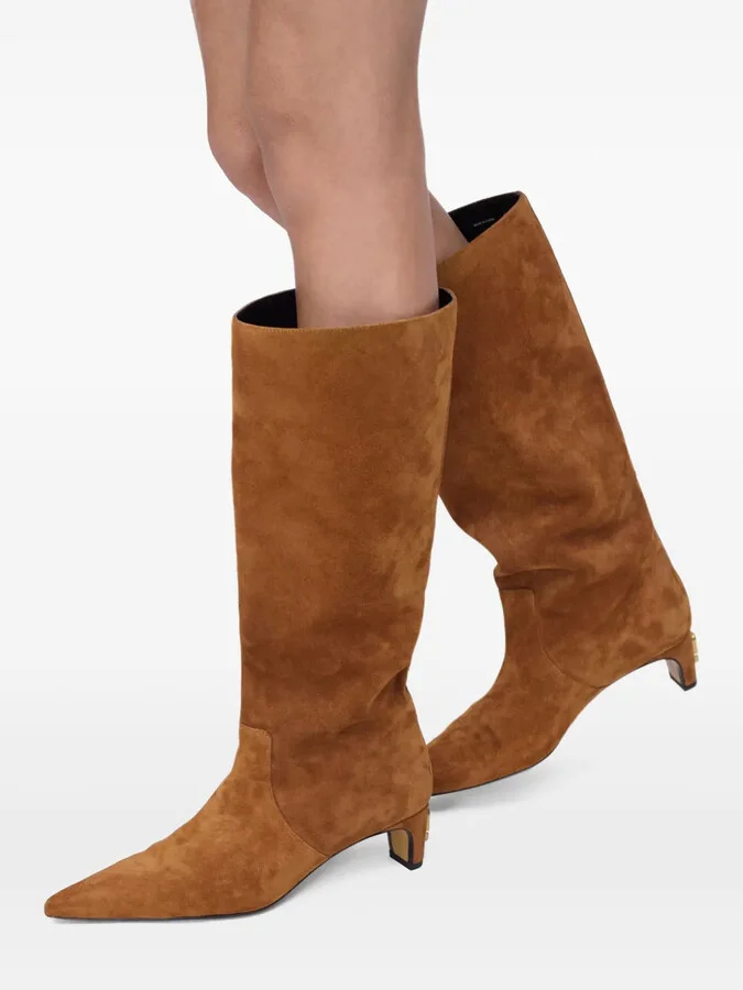 Suede Pointed-Toe Boots - Image 5
