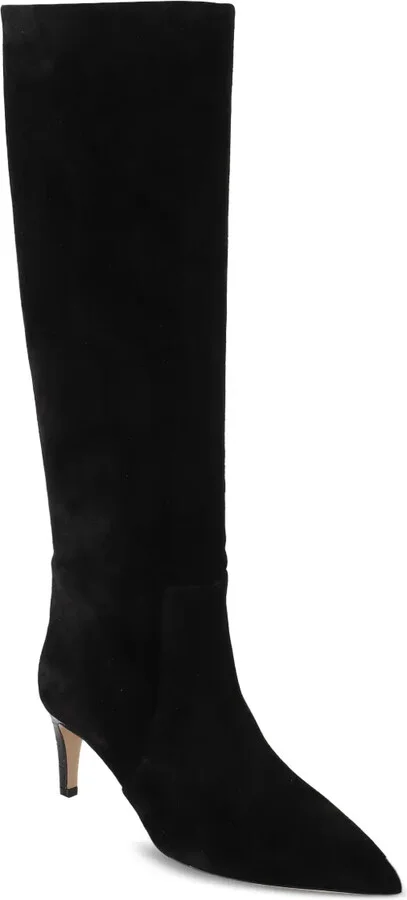Suede Pointed-Toe Knee-High Boots - Image 2