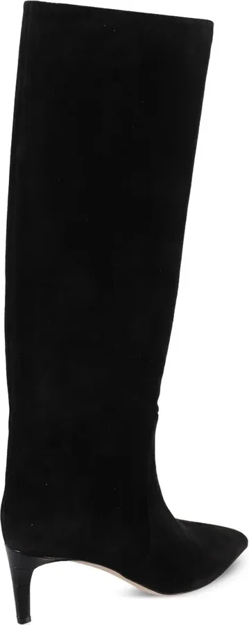Suede Pointed-Toe Knee-High Boots - Image 3