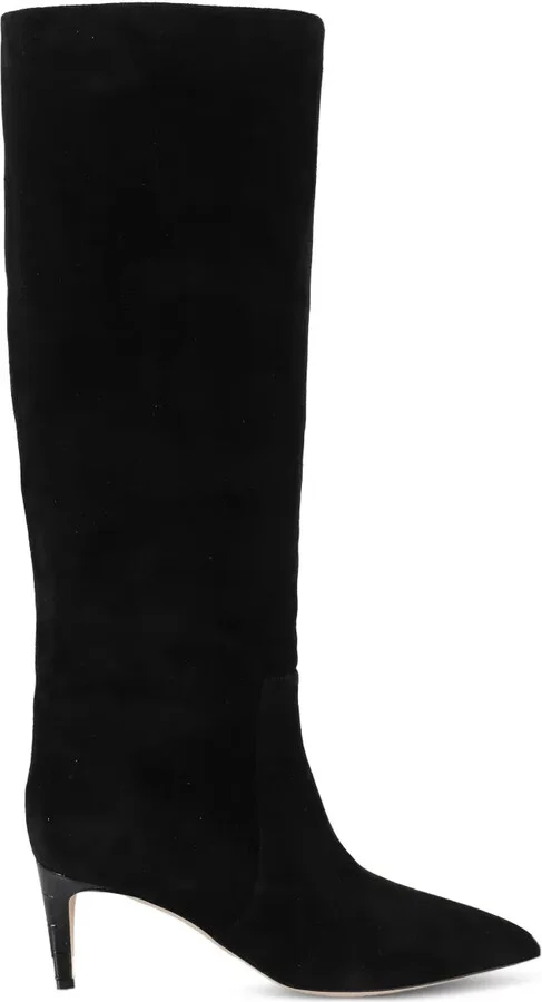 Suede Pointed-Toe Knee-High Boots