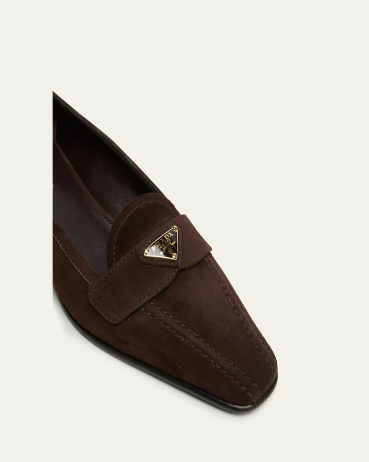 Suede Pointed-Toe Loafers - Image 2