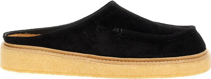 Suede Sabots Flat Shoes