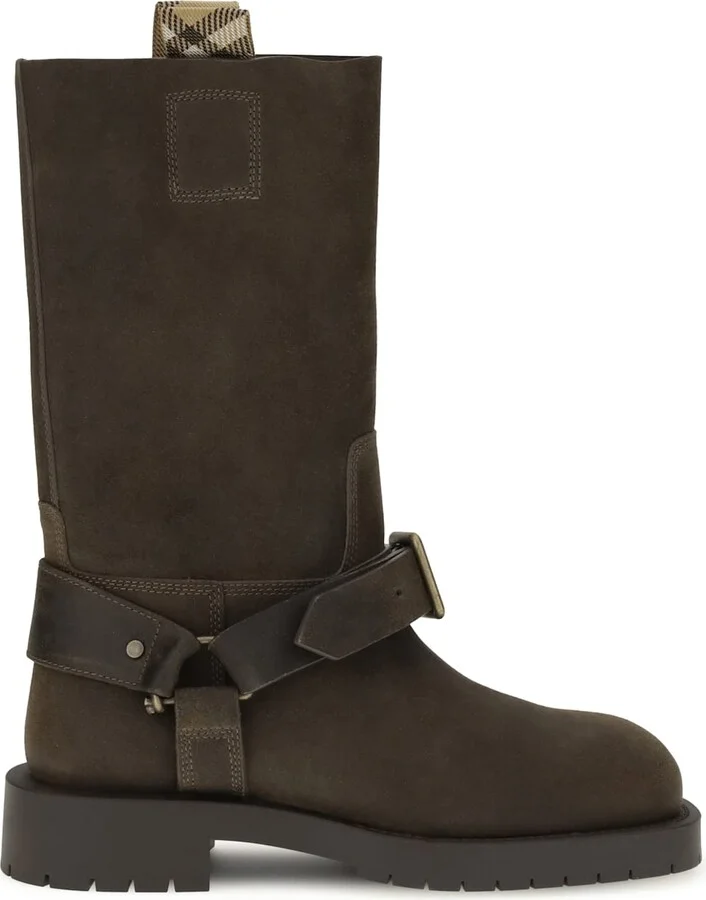 Suede Saddle Ankle Boots
