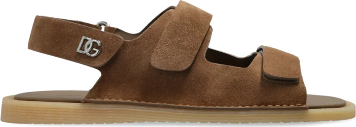Suede Sandals, , - Brown