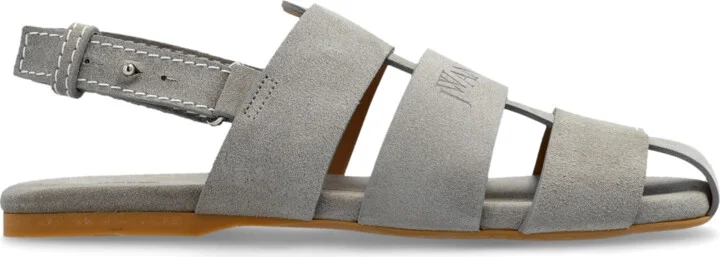 Suede Sandals, , - Grey
