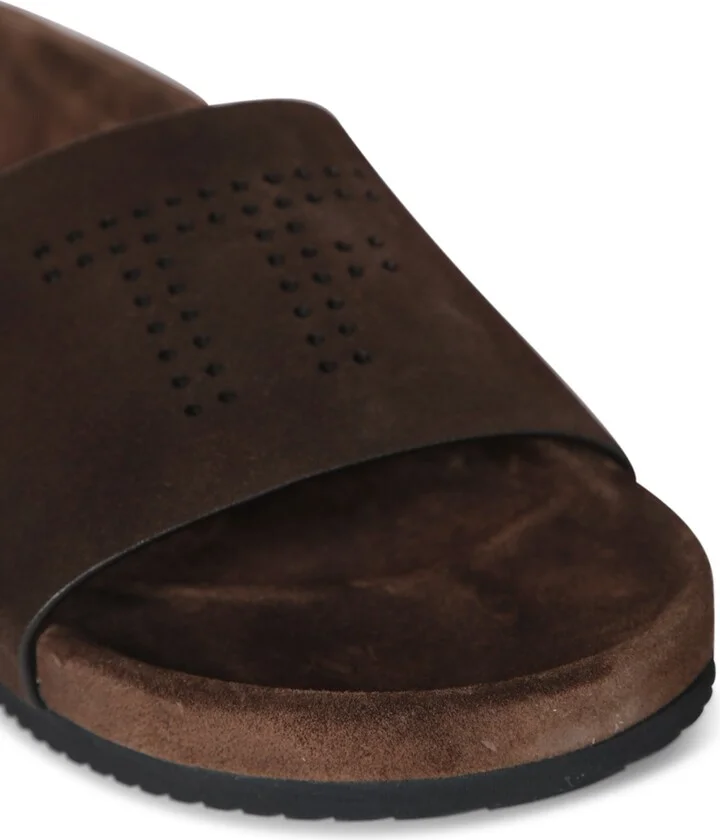 Suede Sandals In Brown - Image 4